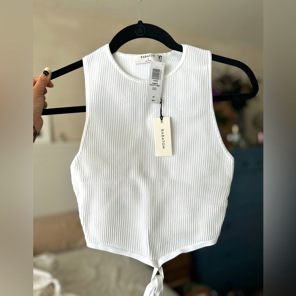 Aritzia Baker Sculpt Knit Tank - White